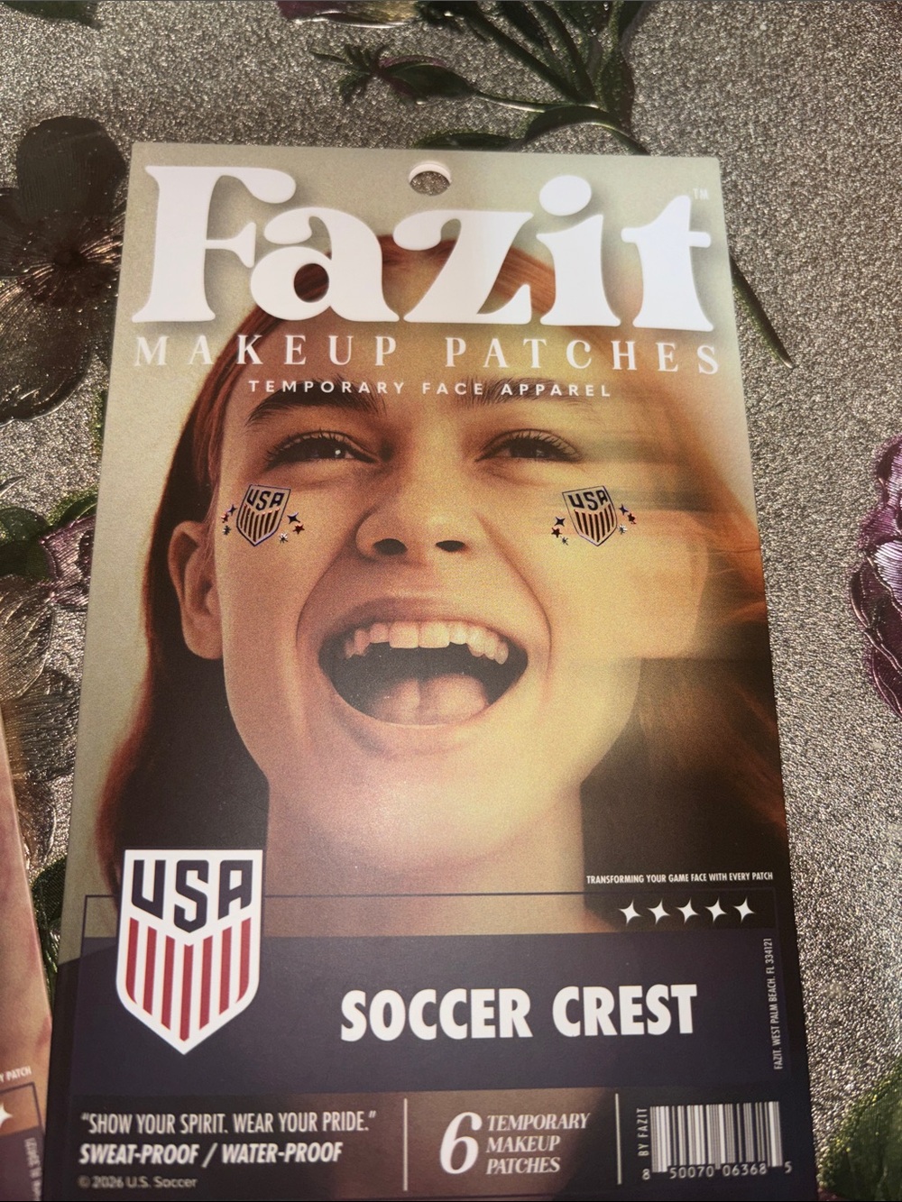 Soccer Crest Temporary Makeup Patches - USA - Brown/Tan